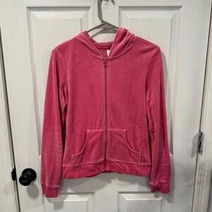 Old Navy Pink Velour Soft Lounge Zip‑Up Hoodie Women’s Small